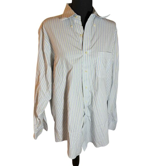 Brooks Brothers‎ Shirt Mens 15.5-34 Traditional Fit Dress Button Up Blue Yellow - Picture 1 of 8